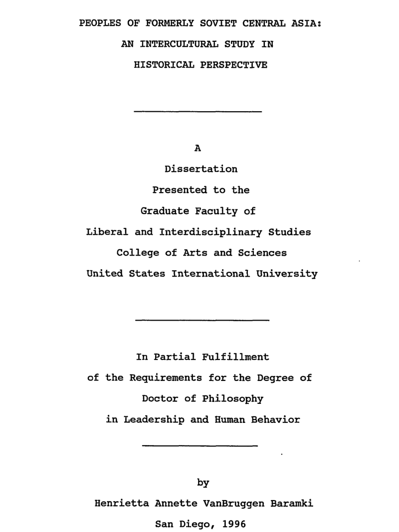 Peoples of formerly Soviet Central Asia: An intercultural study in historical perspective|前苏联中亚地区的人民:历史视角下的一项跨文化研究
