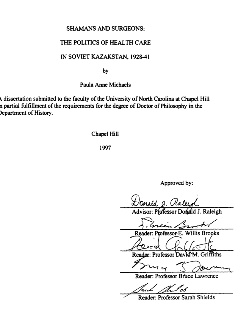 Shamans and surgeons: The politics of health care in Soviet Kazakstan, 1928-1941|萨满教巫医和外科医生:苏联时代哈萨克斯坦的医疗政治(1928—1941年)